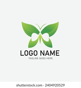 Free vector gradient colorful butterfly logo design template