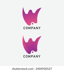 Free vector gradient colorful w letter company logo design template