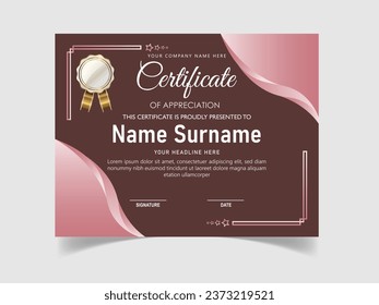 Free vector gradient elegant certificate template