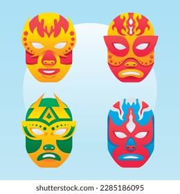 Free vector gradient mexican wrestler element collection