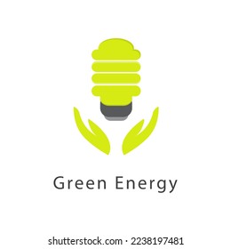 Free vector green alternative energy power logo
