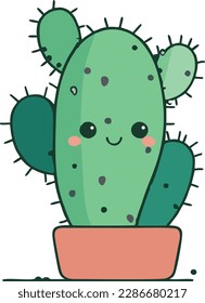 Free vector green saguaro cactus sticker design element