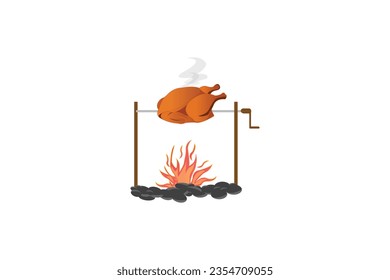 Free vector grilled chicken illustration