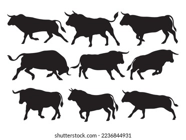 Free vector hand drawn animal bull silhouette illustration