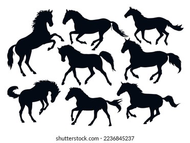 Free vector hand drawn animal horse silhouette illustration