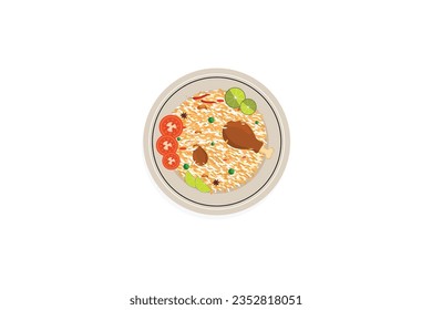 Free vector hand drawn chicken biryani illustration