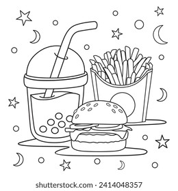 Free vector hand drawn coloring book illustration