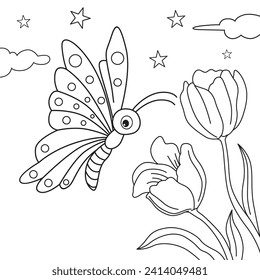 Free vector hand drawn coloring book illustration
