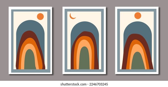 Free vector hand drawn flat design boho wall art