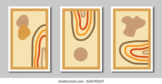 Free vector hand drawn flat design boho wall art