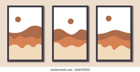 Free vector hand drawn flat design boho wall art