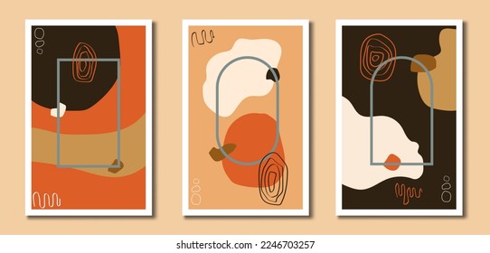 Free vector hand drawn flat design boho wall art