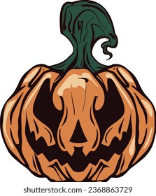 Free vector hand drawn flat Halloween pumpkin illustration - pumpkin sticker - Halloween pumpkin