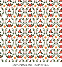 Free vector hand drawn flat Christmas pattern design .