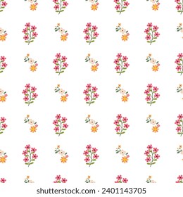 Free vector hand drawn flat small flowers pattern