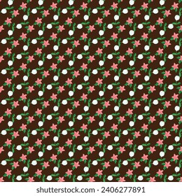 Free vector hand drawn flat design floral pattern