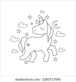 Free vector hand drawn horse outline illustration