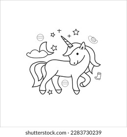Free vector hand drawn horse outline illustration