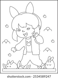 Free Vector Hand Drawn Kawaii Style Coloring Book Illustration