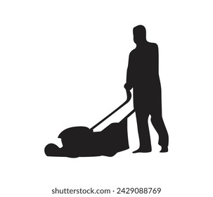 Free vector hand drawn lawn mower silhouette