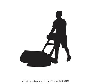 Vector libre dibujado a mano silueta de cortadora de césped