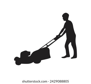 Free vector hand drawn lawn mower silhouette