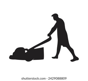 Free vector hand drawn lawn mower silhouette