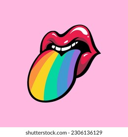 Free vector hand drawn lip pride month lgbt illustration