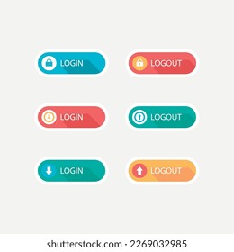 Free vector hand drawn login and logout buttons icons