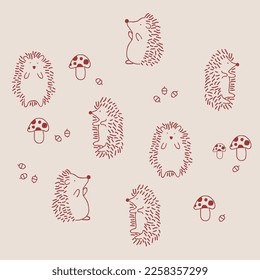 FREE VECTOR HAND DRAWN PORCUPINE PATTERN