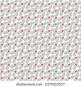 Free vector hand drawn red berry seamless pattern .