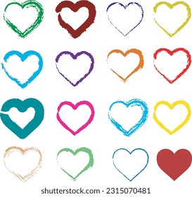 Free vector hand drawn style heart set