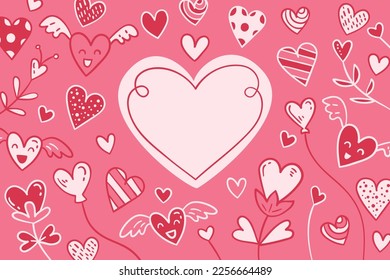 Imagen vectorial libre dibujada a mano del día de San Valentín libre de fondo vectorial