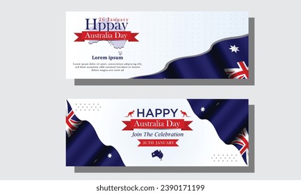 Free vector happy australia day poster design social media design australia independent day post