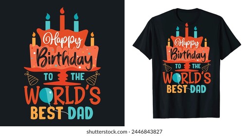 Free Vector Happy Birthday typography t-shirt design flat illustration template