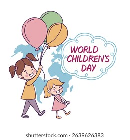 Free vector Happy Children's Day Illustration vector, modern and minimalist design