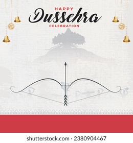 Free vector happy dussehra bow and arrow festival greeting card background