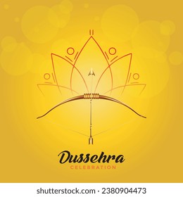 Free vector happy dussehra bow and arrow festival greeting card background