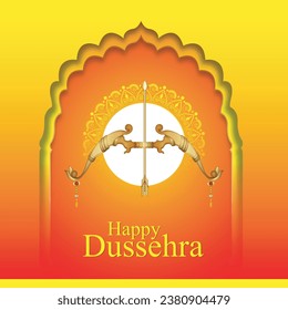 Free vector happy dussehra bow and arrow festival greeting card background