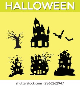 	
Free vector happy halloween vector design element set isolated on a white background