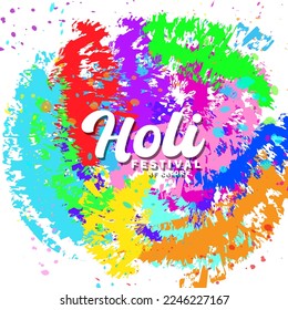 free vector happy holi festival colorful splashes background with watercolor effect and rainbow color effect 