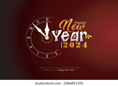 Kostenlose Vektorgrafik glücklich neues Jahr 2024 Feiertage Hintergrund mit Feuerwerk Dekoration Vektorgrafik
