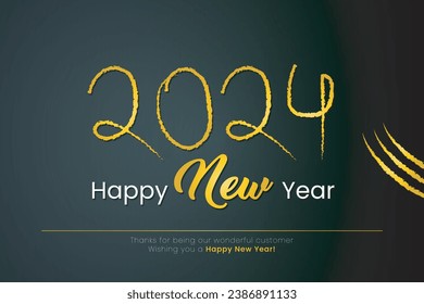 Free vector happy new year 2024 holiday background with firework decoration vector