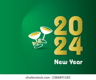Free vector happy new year 2024 holiday background with firework decoration vector