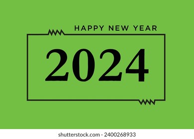 Libre vector feliz año nuevo año 2024 diseño de tarjeta de invitación vector con fondo verde, 2024 feliz logotipo de año nuevo banner postal diseño tarjeta de invitación