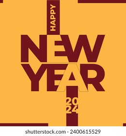 Free Vector Happy New Year Typography banner illustration with light back background creative ideas