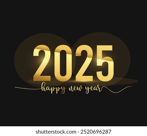 Vector gratis feliz año nuevo 2025 diseño de fondo de tarjeta de vacaciones
