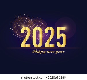 Free vector happy new year 2025 holiday card background design