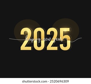 Vector gratis feliz año nuevo 2025 diseño de fondo de tarjeta de vacaciones