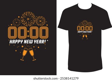 Vector gratis feliz año nuevo 2025 tipografía de texto diseño de camiseta